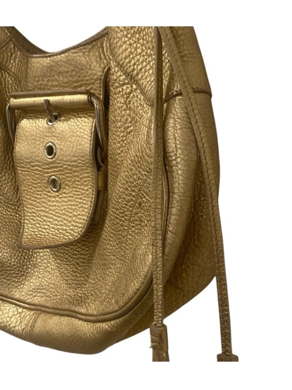 Car Shoe Pebbled Leather Gold Tone Hobo Shoulder Bag Handbag Purse Y2k Style